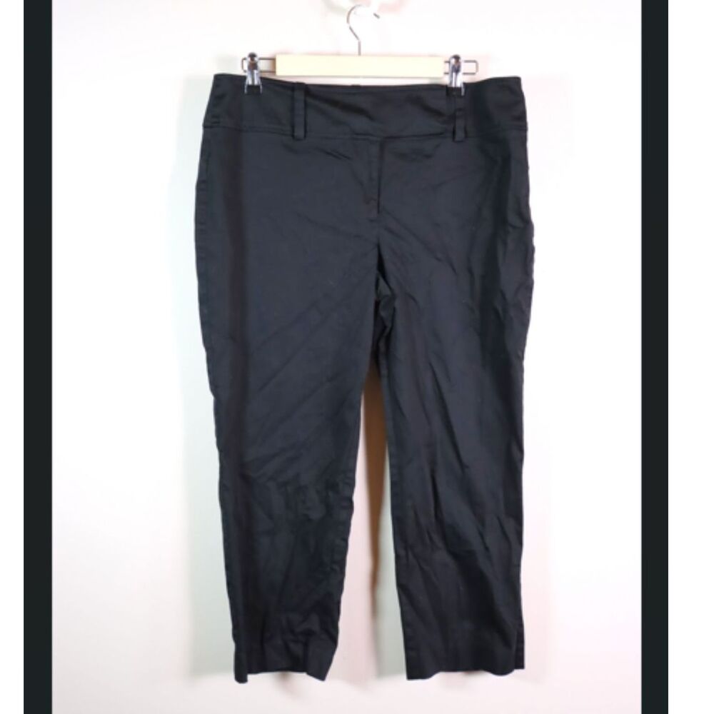Ann Taylor Curvy Fit Black Dress Pants Size 12 Cotton Stretch Slimming